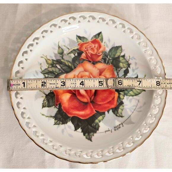 Hamilton Collection Plate (Coral Cluster Gold Medal Nat'l Rose 1921) Paul Sweany - Picture 4 of 4